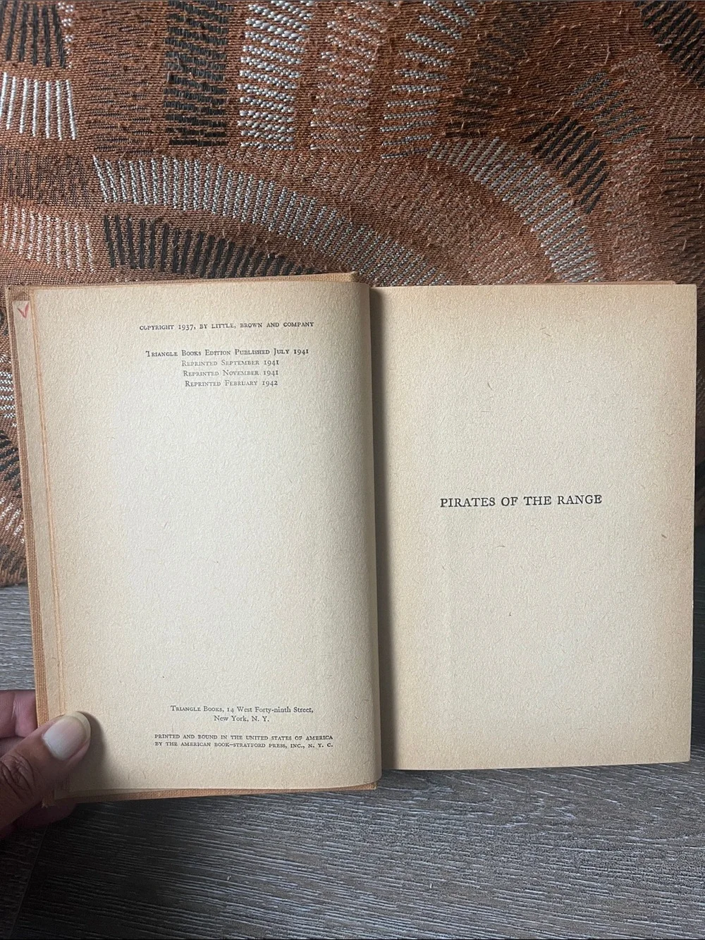 Pirates of the Range by B.M. Bower - Tan Clothbound Hardcover 1937